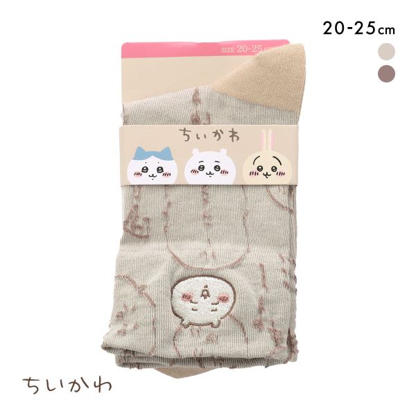 ちいかわ クルー丈ソックス フロート刺繍 レディース 靴下 ソックス 20-25cm