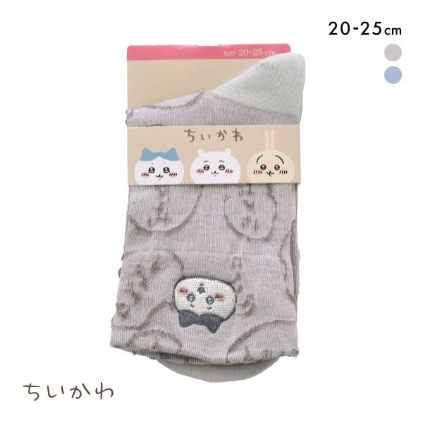ちいかわ クルー丈ソックス ハチワレ フロート刺繍 レディース 靴下 ソックス 20-25cm