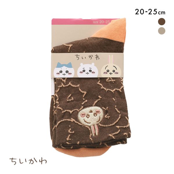 ちいかわ クルー丈ソックス うさぎ フロート刺繍 レディース 靴下 ソックス 20-25cm