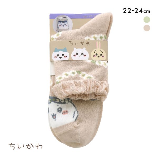 ちいかわ クルー丈ソックス ハチワレ鈴蘭 レディース 靴下 ソックス 22-24cm