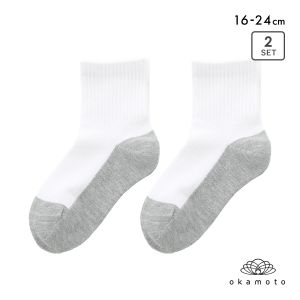 学校へ行こう スクールソックス 2足セット ショート丈 消臭 丈夫 足底切り替え 靴下 キッズ 学生 16-18cm 19-21cm 22-24cm okamoto
