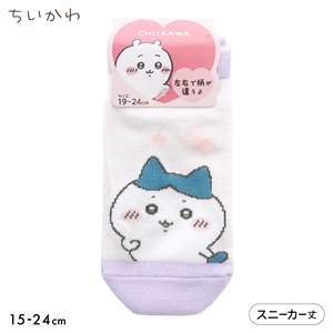ちいかわ ソックス ハチワレ スニーカー丈 ジュニア キッズ 靴下 入園 入学 キャラクター 15-20cm 19-24cm