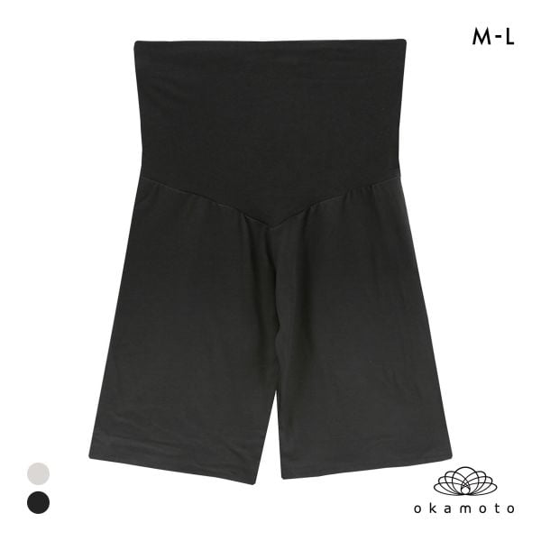 プラチナホット 温感ペチコートレギンス 5分丈 腹巻つき あったか 保温 透け防止 ML レディース okamoto Platinumhot