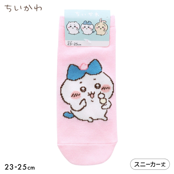 ちいかわ ソックス ハチワレ 桜 スニーカー丈 レディース 23-25cm キャラクターソックス 靴下