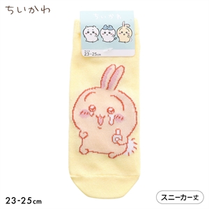 ちいかわ ソックス うさぎ 泣き笑い スニーカー丈 レディース 靴下 キャラクターソックス 23-25cm