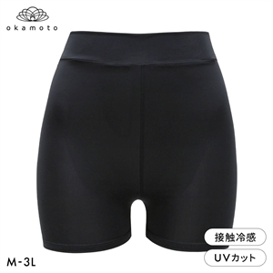 プラチナモア レギンス 1分丈 ひんやり冷感キープ 吸水速乾 M L LL 3L 大きいサイズ レディース 夏 紫外線対策 okamoto
