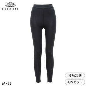 プラチナモア レギンス 10分丈 ひんやり冷感キープ 吸水速乾 M L LL 3L 大きいサイズ レディース 夏 紫外線対策 okamoto