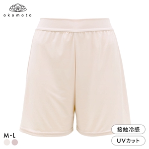 プラチナモア ペチコートレギンス 3分丈 ひんやり冷感キープ 吸水速乾 透け防止 おなかゆったり ML レディース 夏 okamoto