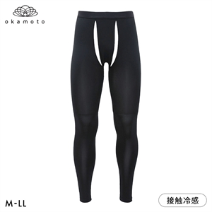 プラチナモア メンズレギンス ひんやり冷感キープ 前あき 通気性 吸水速乾 熱中症対策 夏用 作業用 スポーツ okamoto メンズ