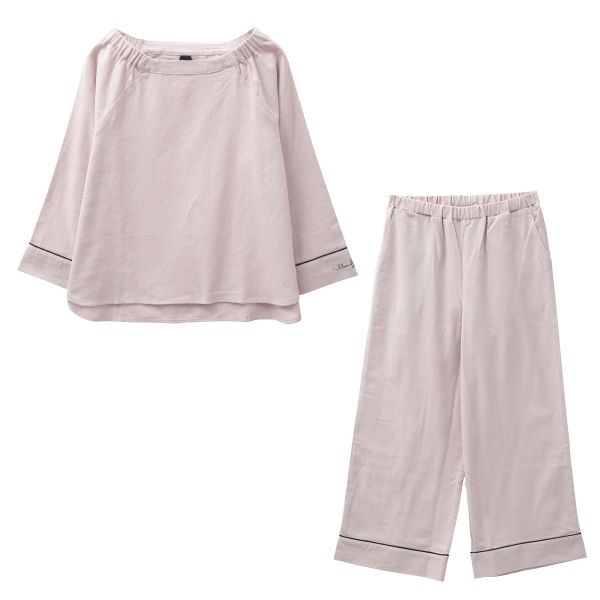 ブルーミングフローラ Standard cotton pajamas ルームウェア パジャマ 上下セット 綿100％ 8分袖 ボートネック bloomingFLORA