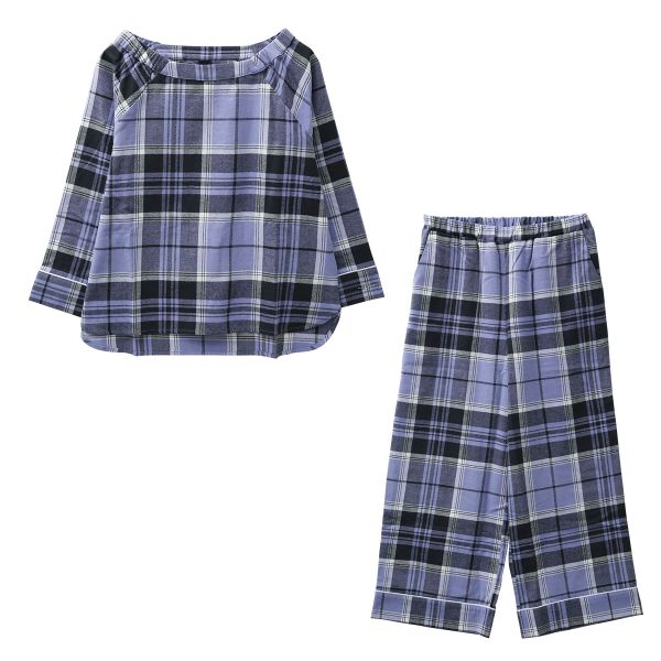 ブルーミングフローラ Standard cotton pajamas ルームウェア パジャマ 上下セット 綿100％ 8分袖 ボートネック bloomingFLORA