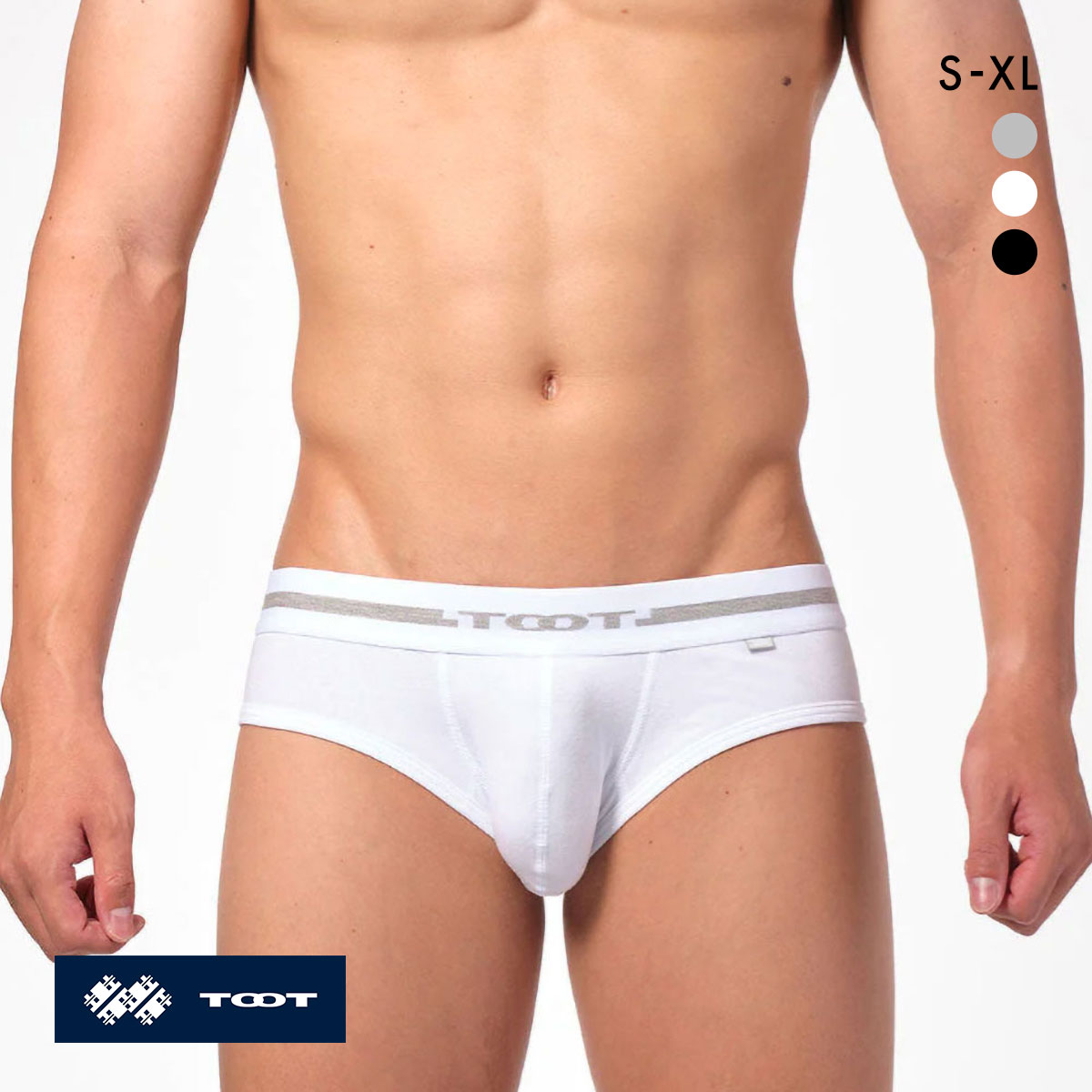 トゥート TOOT ORIGIN BASIC BIKINI ビキニ 前とじ BC23A020 パンツ ブリーフ メンズ ローライズ ベーシック コットン(WH-ホワイト-S)