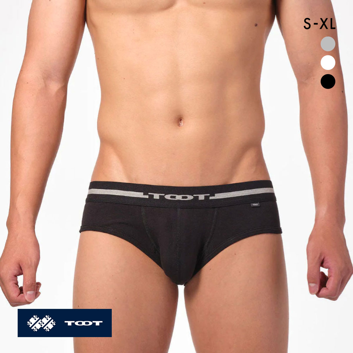 トゥート TOOT ORIGIN BASIC BIKINI ビキニ 前とじ BC23A020 パンツ ブリーフ メンズ ローライズ ベーシック コットン(BK-ブラック-S)