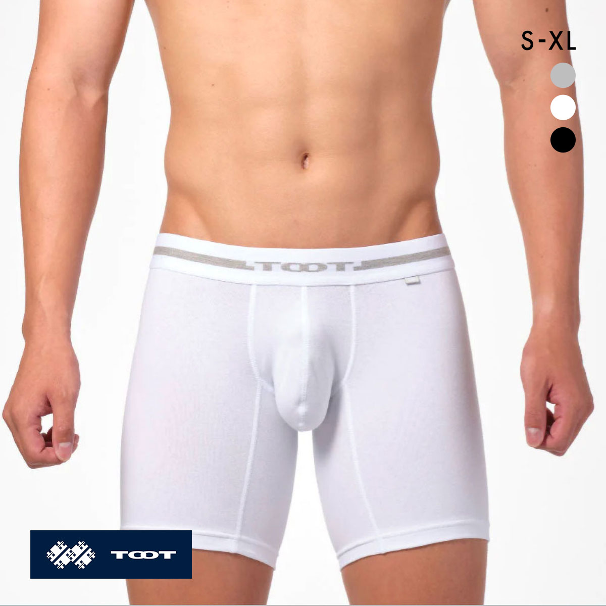トゥート TOOT ORIGIN BASIC LONG BOXER ロングボクサーパンツ 前とじ BC23A030 S M L LL XL メンズ ローライズ ベーシック コットン(WH-ホワイト-S)
