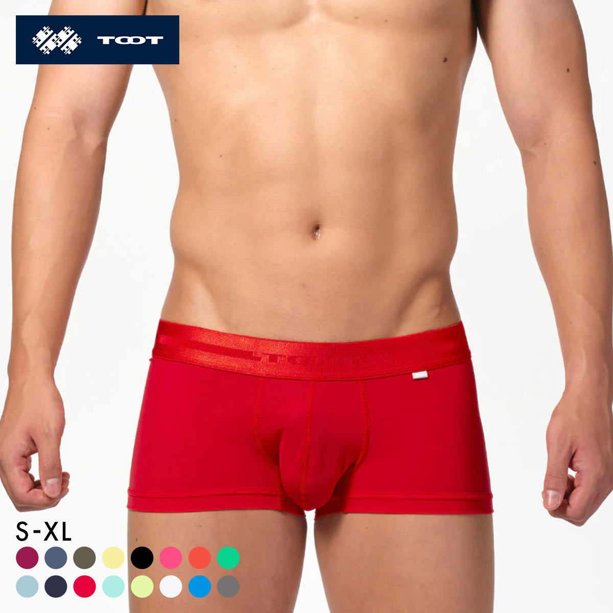 トゥート TOOT ReNEW TOOT NYLON ボクサーパンツ メンズ ローライズ 前とじ BC23A400 S M L LL XL(RE-レッド-S)