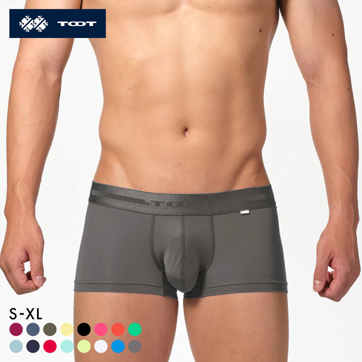 トゥート TOOT ReNEW TOOT NYLON ボクサーパンツ メンズ ローライズ 前とじ BC23A400 S M L LL XL(DGY-濃グレー-S)