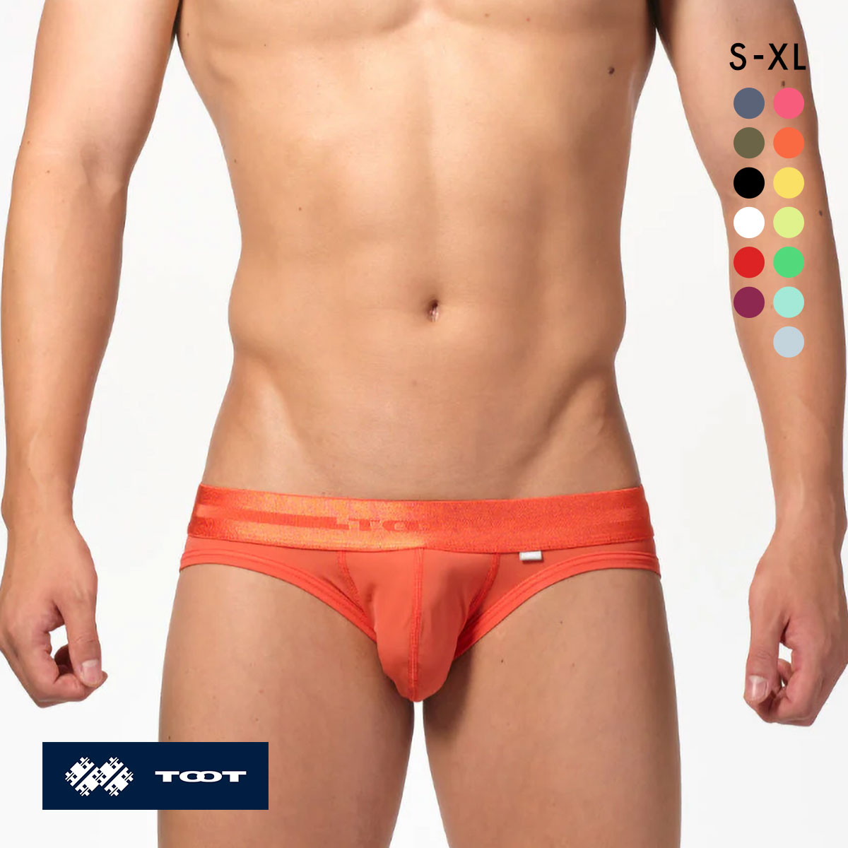 トゥート ReNEW TOOT NYLON BIKINI ビキニ フルバック ブリーフ メンズ 前とじ BC23A420 立体カップ TOOT(OR-オレンジ-S)