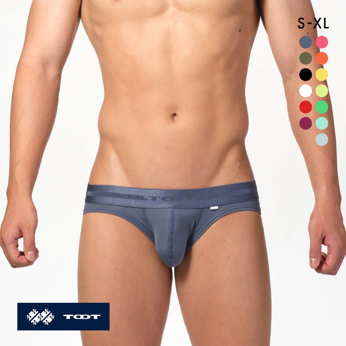 トゥート ReNEW TOOT NYLON BIKINI ビキニ フルバック ブリーフ メンズ 前とじ BC23A420 立体カップ TOOT(BU-ブルー-S)