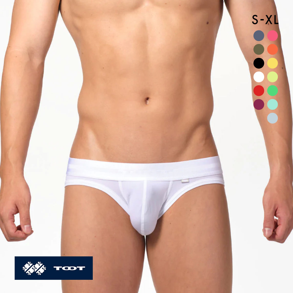 トゥート ReNEW TOOT NYLON BIKINI ビキニ フルバック ブリーフ メンズ 前とじ BC23A420 立体カップ TOOT(WH-ホワイト-S)