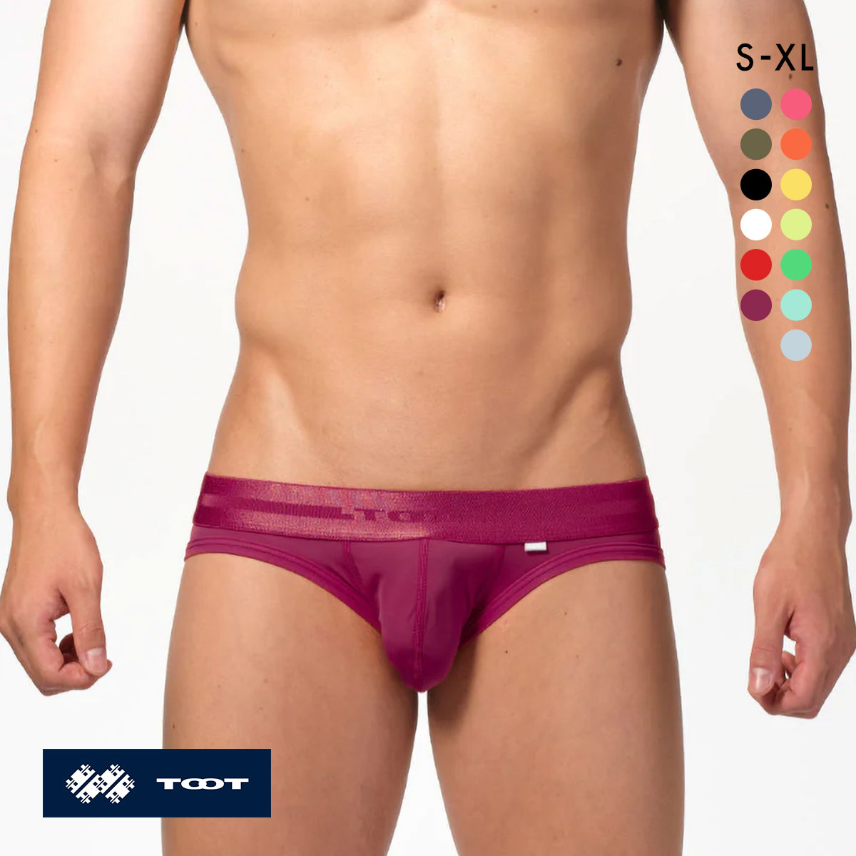 トゥート ReNEW TOOT NYLON BIKINI ビキニ フルバック ブリーフ メンズ 前とじ BC23A420 立体カップ TOOT(BO-ボルドー-S)
