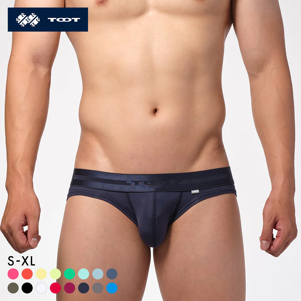 トゥート ReNEW TOOT NYLON BIKINI ビキニ フルバック ブリーフ メンズ 前とじ BC23A420 立体カップ TOOT(NV-ネイビー-S)