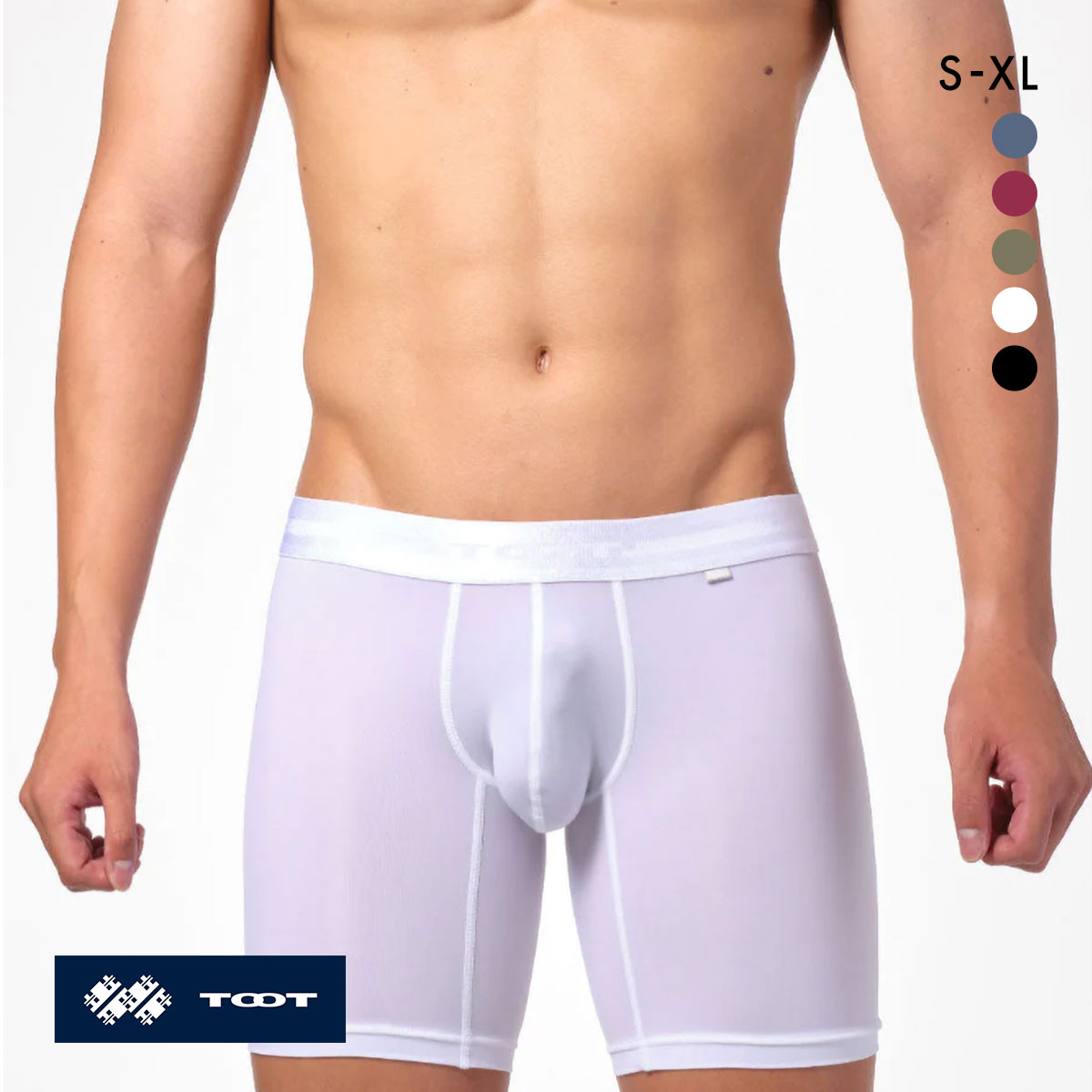 トゥート ReNEW TOOT NYLON LONG ロングボクサーパンツ 前とじ メンズ ローライズ ベーシック BC23A430 S M L LL XL TOOT(WH-ホワイト-S)