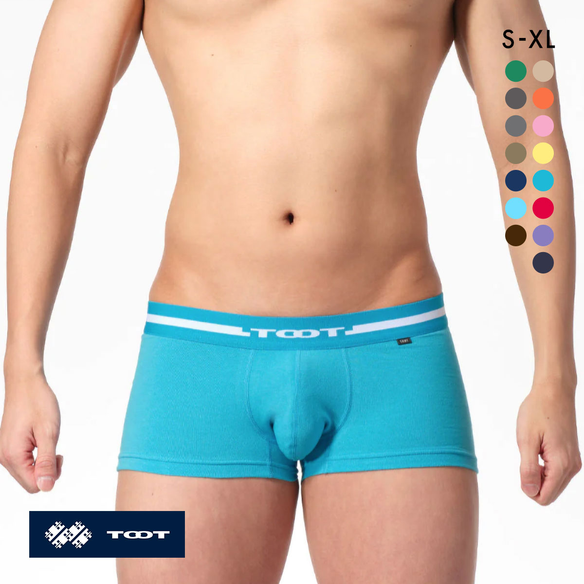 トゥート TOOT ReNEW TOOT COTTON ボクサーパンツ メンズ ローライズ 前とじ BC23S100 S M L LL XL(TU-ターコイズ-S)