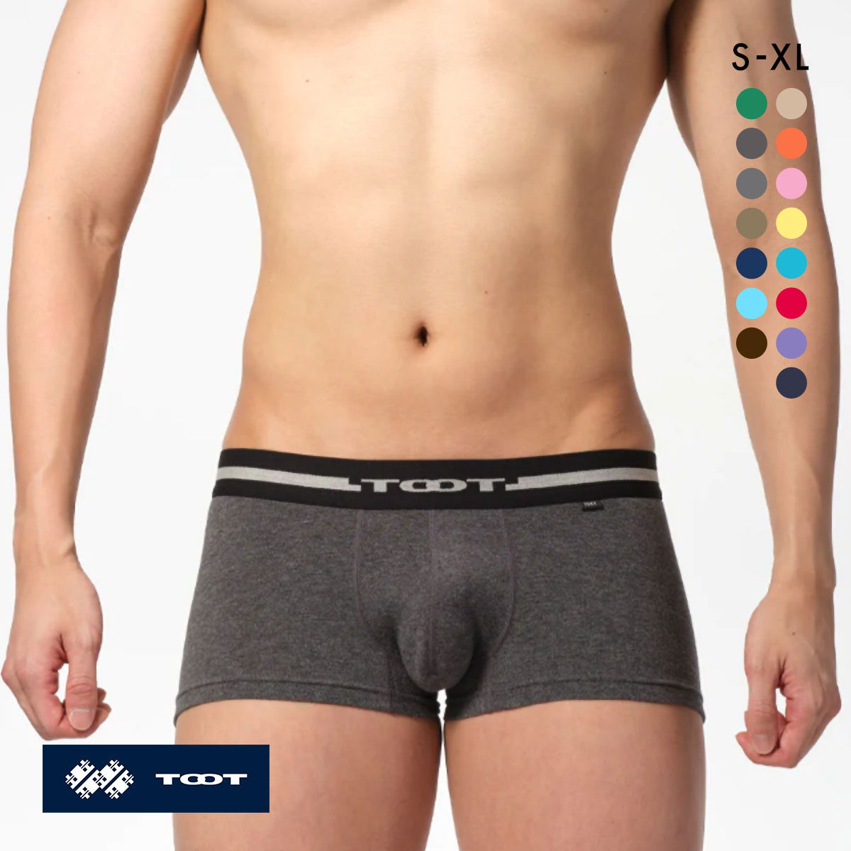 トゥート TOOT ReNEW TOOT COTTON ボクサーパンツ メンズ ローライズ 前とじ BC23S100 S M L LL XL(CGY-チャコールグレー-S)