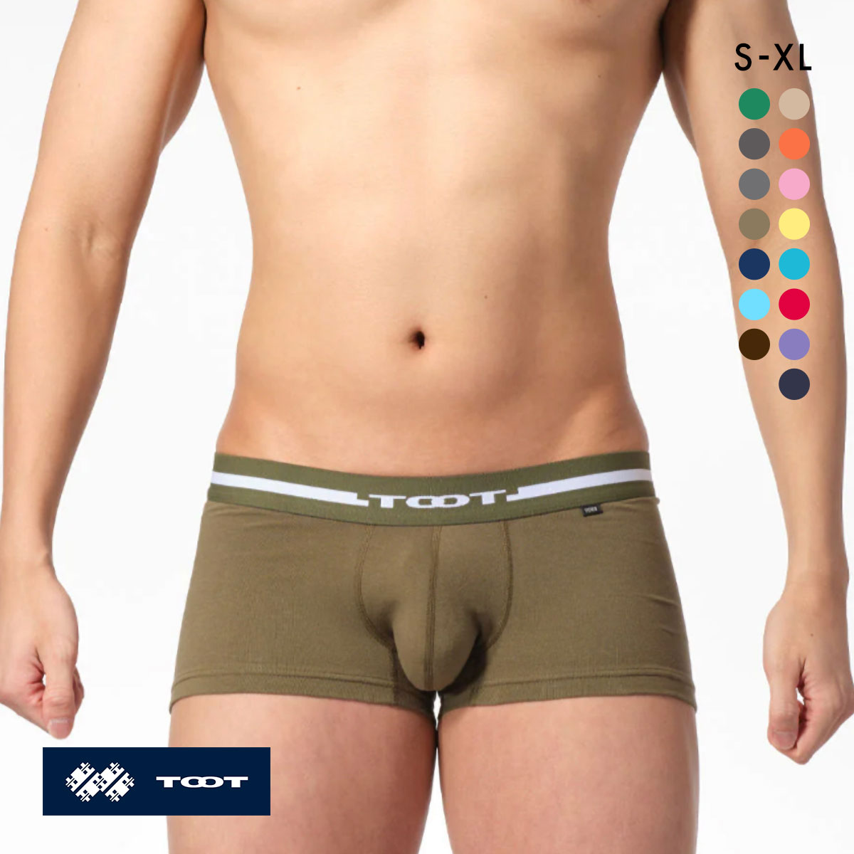 トゥート TOOT ReNEW TOOT COTTON ボクサーパンツ メンズ ローライズ 前とじ BC23S100 S M L LL XL(MS-モスグリーン-S)