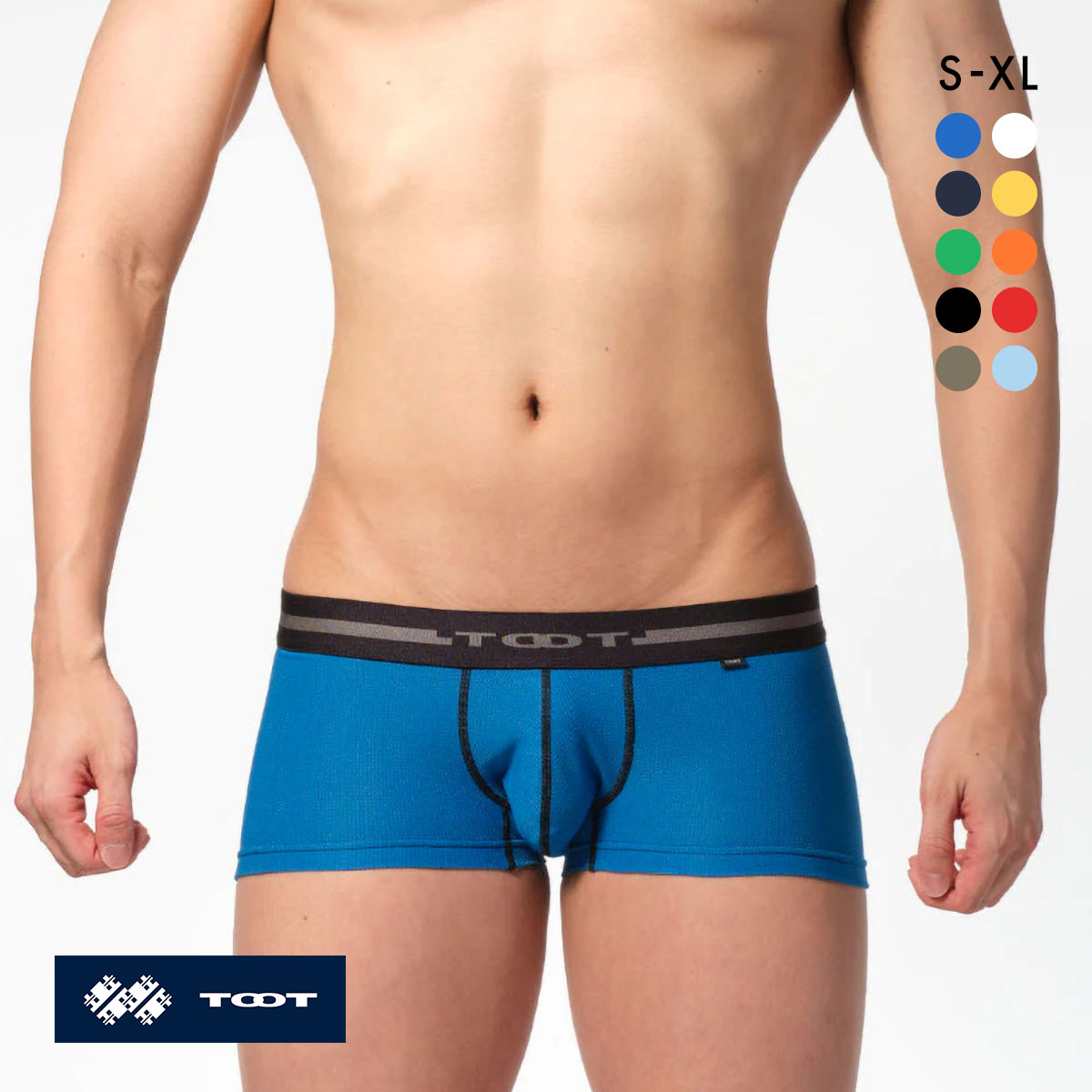 トゥート TOOT ReNEW TOOT MESH ボクサーパンツ メンズ ローライズ 前とじ BC23S200 S M L LL XL(BU-ブルー-S)