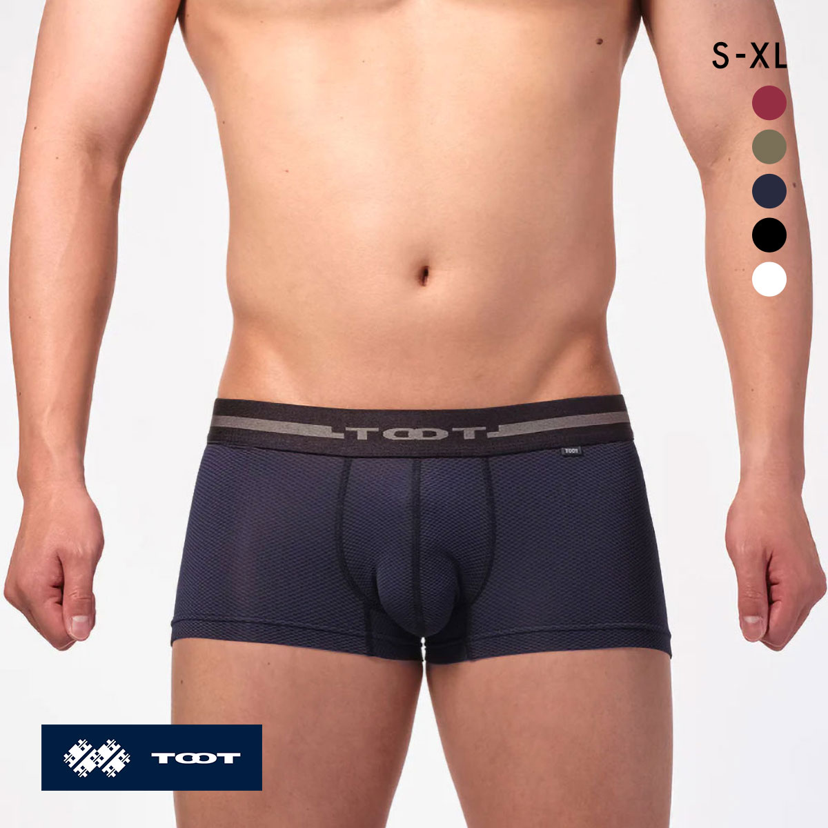 トゥート TOOT ReNEW TOOT MESH plus メッシュ ボクサーパンツ S M L LL XL BC24S300 メンズ ローライズ 前とじ 抗菌防臭 ムレ 汗対策 吸汗速乾(NV-ネイビー-S)