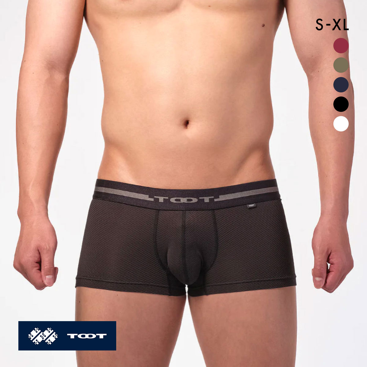 トゥート TOOT ReNEW TOOT MESH plus メッシュ ボクサーパンツ S M L LL XL BC24S300 メンズ ローライズ 前とじ 抗菌防臭 ムレ 汗対策 吸汗速乾(BK-ブラック-S)