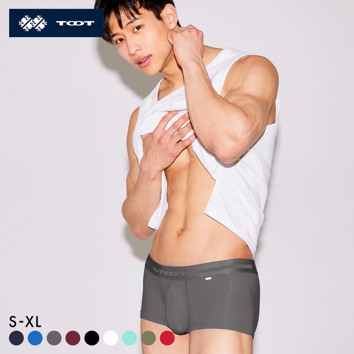 トゥート TOOT ReNEW TOOT NYLON nano ボクサーパンツ メンズ ローライズ 前とじ BC25A410 S M L LL XL 大きいサイズ(DGY-濃グレー-S)