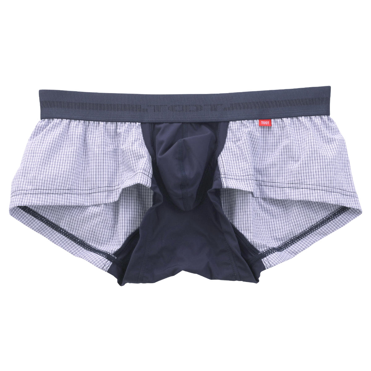 トゥート TOOT ギンガム ボクサートランクス メンズ 前とじ(NV-ネイビー-S)