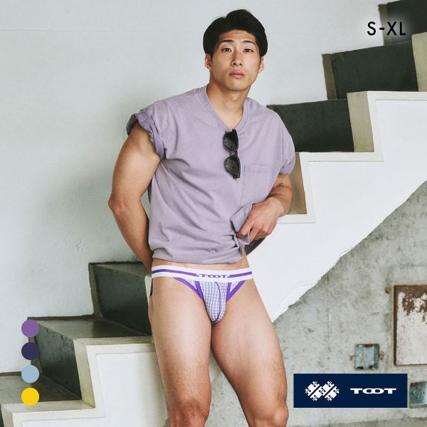 トゥート ギンガムチェック ビキニ III ビキニ フルバック メンズ 前閉じ 立体カップ ローライズ TOOT