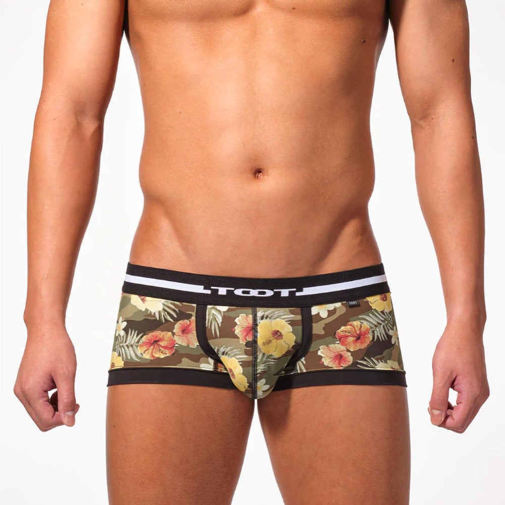 トゥート TOOT ボタニカルカモ ボクサー ウルトラマイクロボクサーパンツ ローライズ メンズ 前とじ CB24S039 立体カップ(BK-ブラック-S)