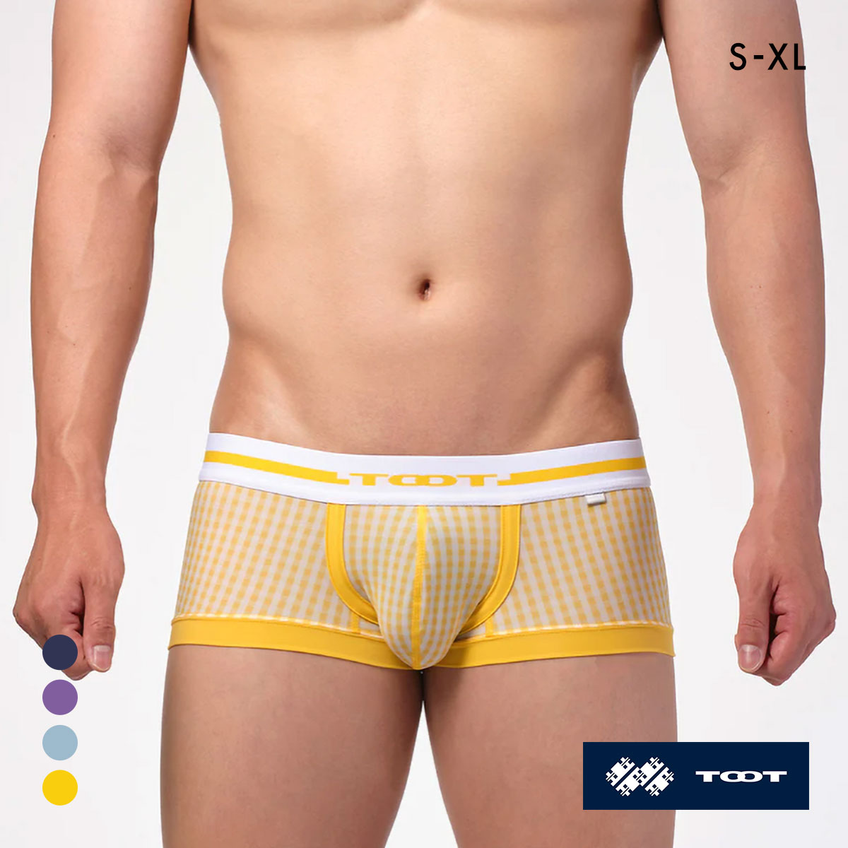 トゥート ギンガムチェック ボクサー III ボクサーパンツ メンズ 前とじ 立体カップ TOOT(YE-イエロー-S)