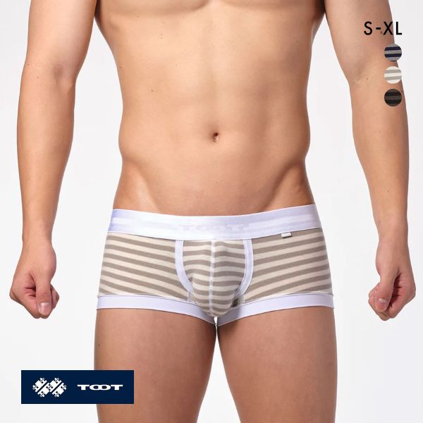 トゥート ウォーム ボーダー ボクサー ウルトラマイクロボクサーパンツ S-XL ローライズ メンズ 前とじ CB25S304 立体カップ TOOT