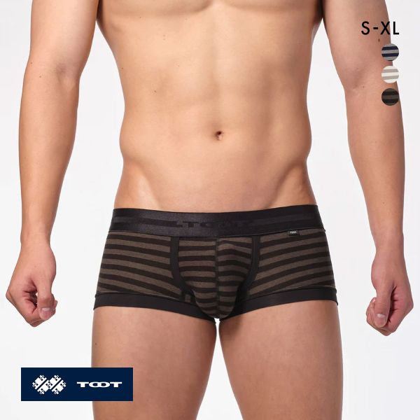 トゥート ウォーム ボーダー ボクサー ウルトラマイクロボクサーパンツ S-XL ローライズ メンズ 前とじ CB25S304 立体カップ TOOT