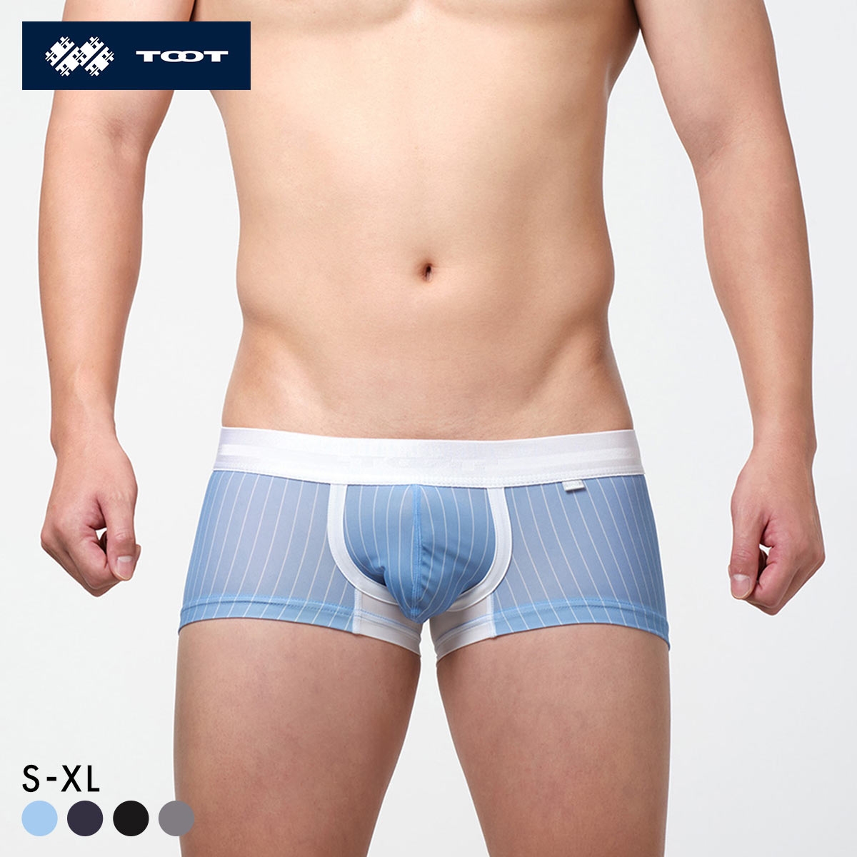 トゥート TOOT ピンストライプ ボクサー II メンズ ボクサーパンツ 前とじ 日本製 CB26S007(SX-サックス-S)