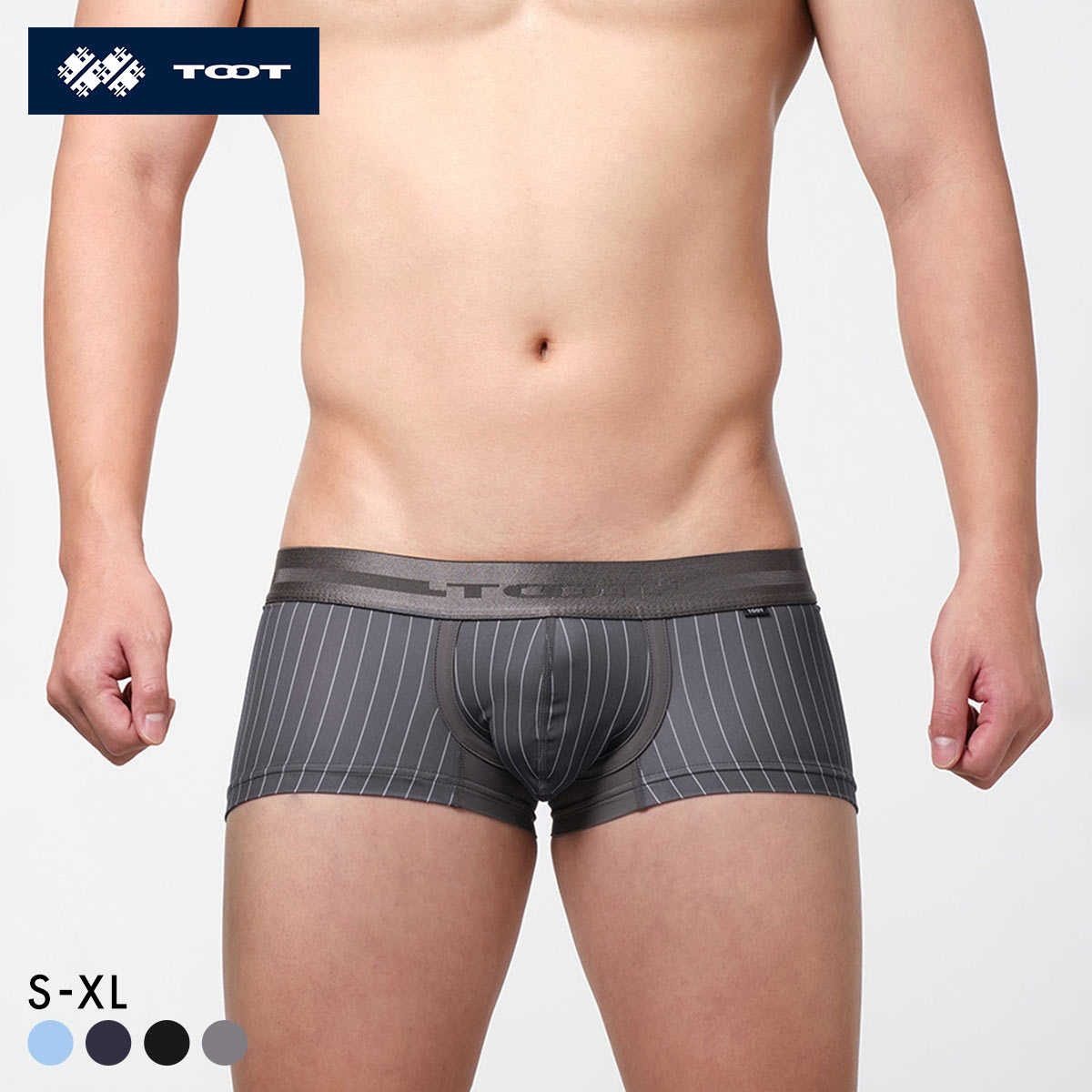 トゥート TOOT ピンストライプ ボクサー II メンズ ボクサーパンツ 前とじ 日本製 CB26S007(DGY-濃グレー-S)