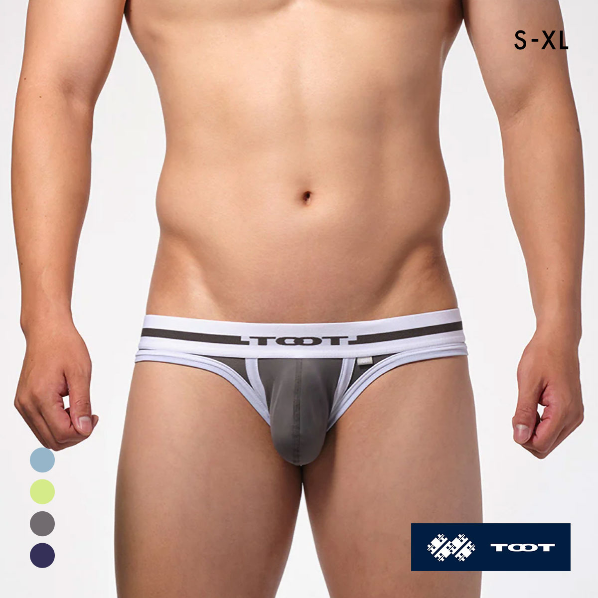 トゥート アンダーヒップ ナイロン カップビキニ メンズ 前閉じ 立体カップ ローライズ TOOT(DGY-濃グレー-S)