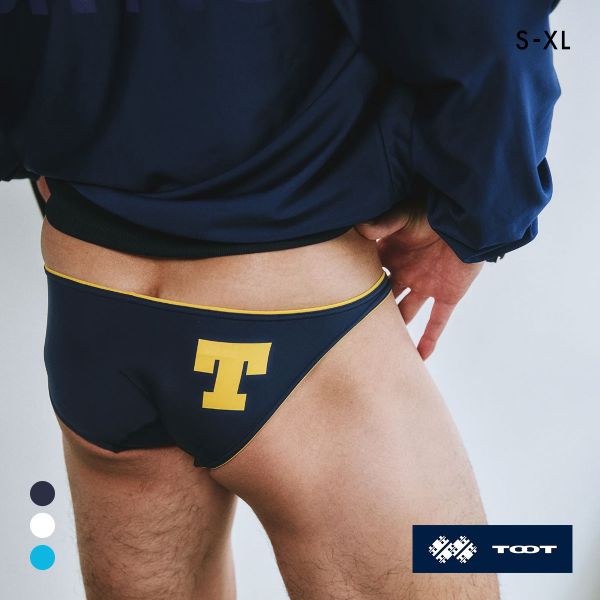 トゥート Tプリント ミニマル カップビキニ メンズ 前閉じ 立体カップ ローライズ TOOT