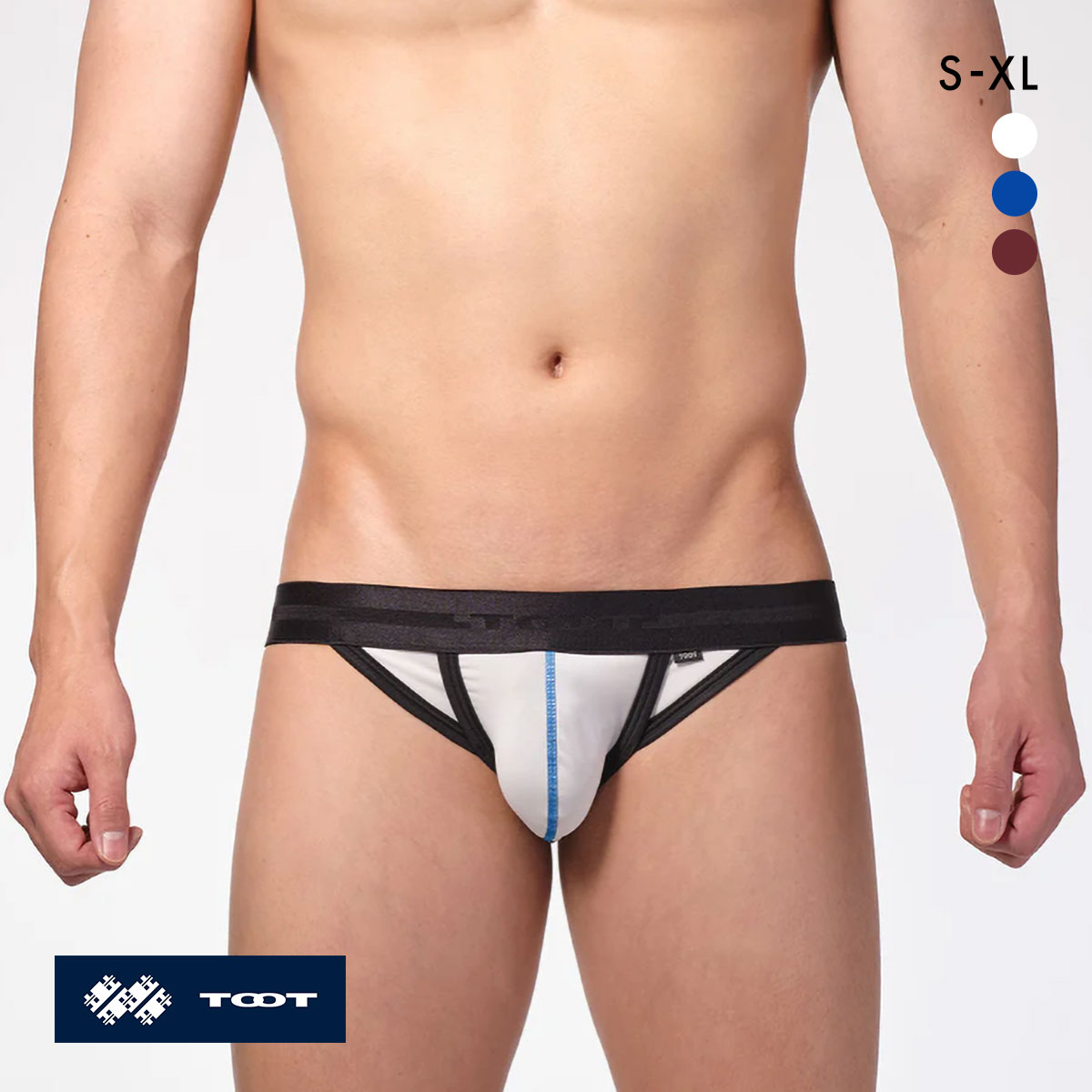 トゥート ECO ドライタッチ カップビキニ メンズ 前閉じ 立体カップ ローライズ TOOT 日本製(WH-ホワイト-S)