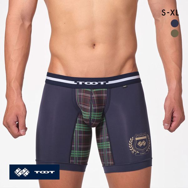 トゥート マドラスチェック ロングボクサー ボクサーパンツ メンズ 前とじ スポーツ スパッツ LB24A027 TOOT