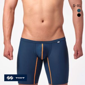 トゥート TOOT スムースヘム ロングボクサーパンツ メンズ 前とじ LB24S329 ストレッチナイロン ひびきにくい