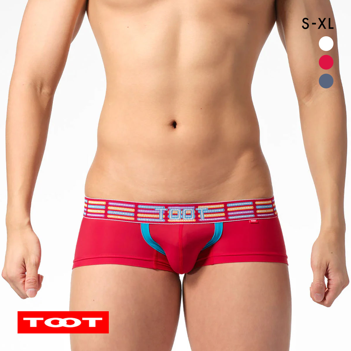 トゥート TOOT レーザーライン ナイロン nano ボクサーパンツ メンズ 前とじ NB23S002(RE-レッド-S)