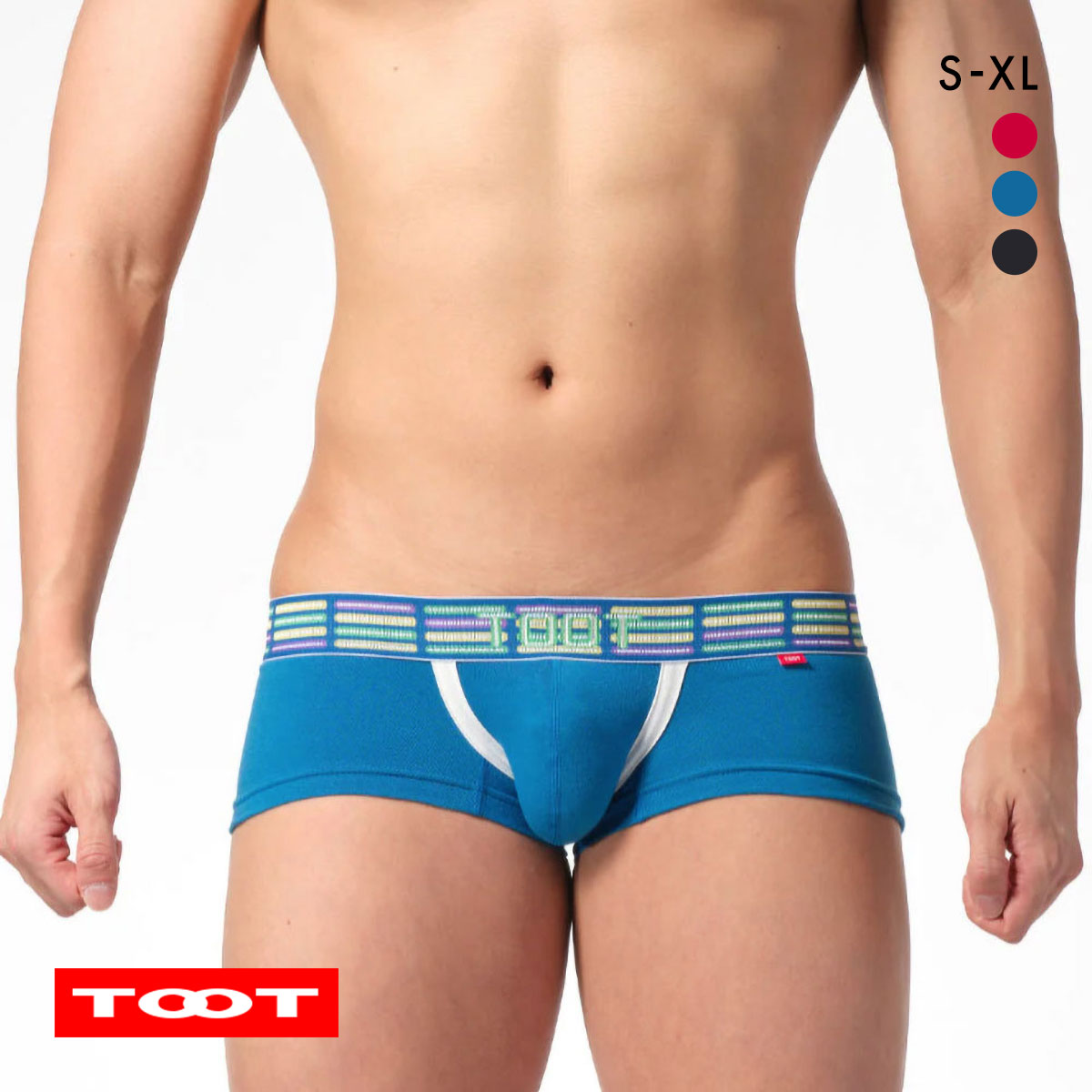 トゥート TOOT レーザーライン コットン nano ボクサーパンツ メンズ 前とじ NB23S101(BU-ブルー-S)