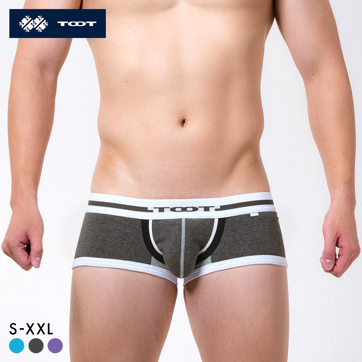 トゥート TOOT バック トライアングルホール nano ボクサーパンツ メンズ 前とじ 日本製(CGY-チャコールグレー-S)