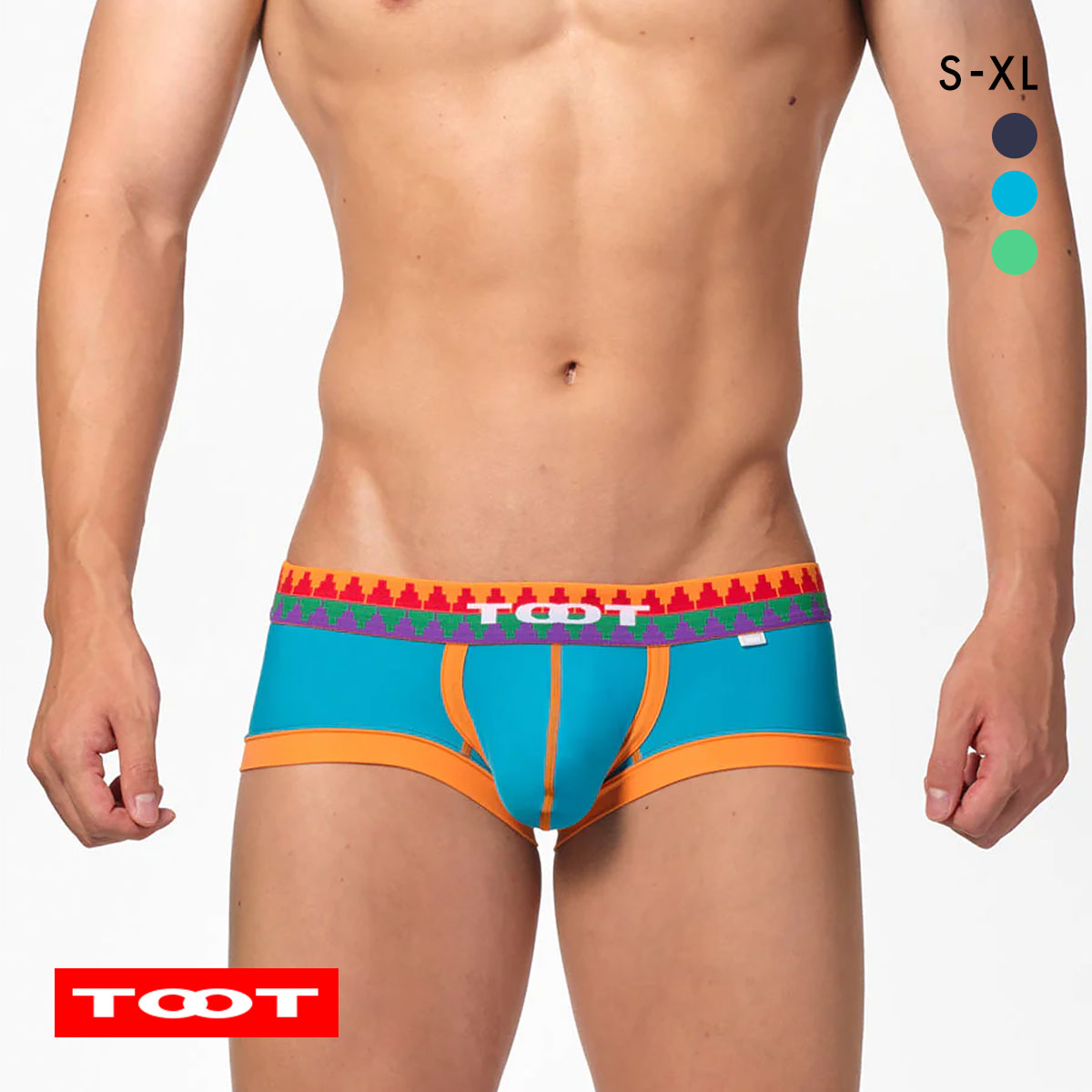 トゥート TOOT トライバルバンド スーパーnano ボクサーパンツ ローライズ メンズ 前とじ SN23A001 ストレッチナイロン(TU-ターコイズ-S)